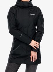 Parka przeciwdeszczowa damska Berghaus Omeara Long Shell Jacket. Czarne kurtki przeciwdeszczowe damskie Berghaus, m, bez wzorów. Za 702.89 zł.