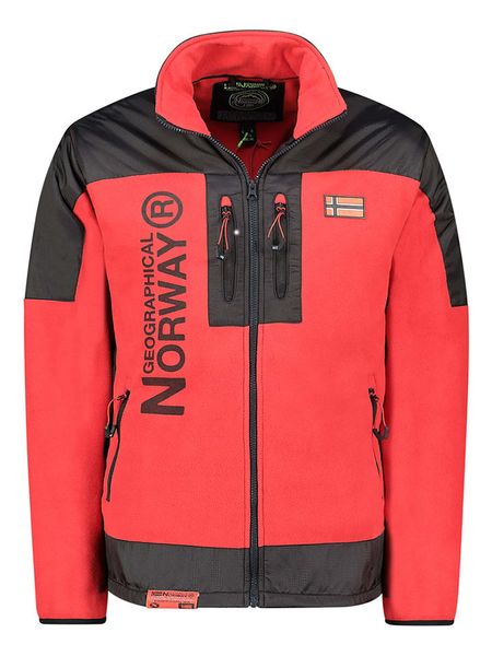 Geographical Norway Kurtka polarowa "Tulene" w kolorze czerwonym rozmiar: S. Czerwone kurtki męskie Geographical Norway, s, bez wzorów, z polaru, bez kaptura. Za 105.14 zł.