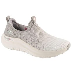 Buty sportowe damskie, Arch Fit 2.0. Szare buty sportowe na co dzień damskie Skechers, bez wzorów, trekkingowe. Za 349.99 zł.