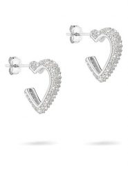 Tamaris Srebrne kolczyki-półkreole z cyrkoniami rozmiar: onesize. Szare kolczyki damskie Tamaris, z cyrkonią, srebrne. Za 152.26 zł.