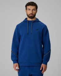 4F Bluza dresowa regular z kapturem męska - granatowa XXL. Niebieskie bluzy z kapturem męskie 4f, m, z dresówki. Za 199.99 zł.