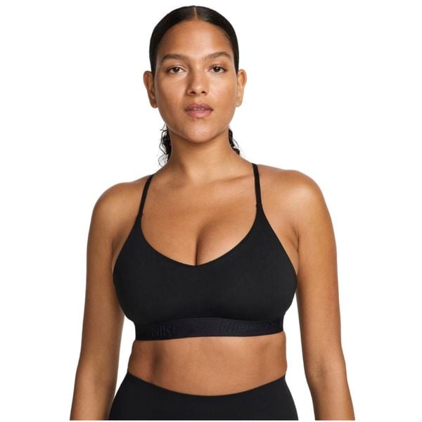 Biustonosz sportowy damski Lndy Light Support Women. Czarne biustonosze sportowe damskie Nike, bez wzorów, z elastanu. Za 154.85 zł.