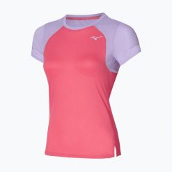 Koszulka do biegania damska Mizuno DryAeroFlow Tee. Czerwone topy sportowe damskie Mizuno, s, bez wzorów, z materiału, bez ramiączek. Za 82.99 zł.