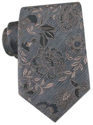 Popielaty Krawat z Beżowym Wzorem Kwiatowym - Chattier. Szare krawaty i muchy męskie Chattier, bez wzorów, z tkaniny, eleganckie. Za 55.00 zł.