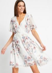 Sukienka mini z siatkowego materiału. Czarne sukienki damskie bonprix, bez wzorów, bez kołnierzyka, bez ramiączek, mini, kopertowe. Za 189.99 zł.