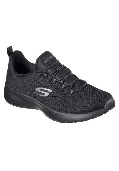 Buty do chodzenia damskie Skechers Dynamight. Czarne buty sportowe na co dzień damskie Skechers, bez wzorów, z materiału, trekkingowe. Za 286.00 zł.