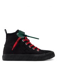 Off-White Trampki Mid Top Vulcanized Canvas IA119S22LEA0011010 Czarny. Czarne trampki i tenisówki męskie OFF-WHITE, bez wzorów, z materiału, bez zapięcia. Za 1,579.00 zł.