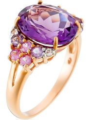 DIAMANTA Złoty pierścionek "Filtre d'amour" z kamieniami szlachetnymi rozmiar: 52. Różowe pierścionki damskie DIAMANTA, z ametystem, złote. Za 2,696.99 zł.