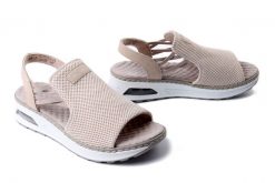 RIEKER 65661-60 beige, sandały damskie. Brązowe sandały damskie Rieker, bez wzorów, bez obcasa. Za 263.92 zł.