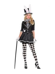 Amscan 4-częściowy kostium "Dark Mad Hatter" w kolorze czarno-białym rozmiar: L. Czarne stroje jednoczęściowe damskie AMSCAN, l, bez wzorów. Za 237.17 zł.