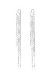 Elli Damski kolczyki wiszące łańcuszek do przeciągania Pull Through w srebrze próby 925 Sterling Silver Kolczyki 1 ct. Szare kolczyki damskie Elli, srebrne. Za 207.39 zł.