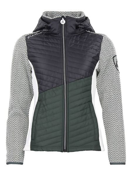 Peak Mountain Kurtka polarowa "Amir" w kolorze czarno-oliwkowym rozmiar: S. Brązowe kurtki damskie Peak Mountain, s, bez wzorów, z polaru, bez kaptura. Za 276.05 zł.