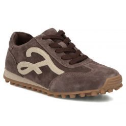 Skórzane półbuty damskie sneakersy zamszowe brązowe Filippo DP7961. Brązowe półbuty damskie Filippo, bez wzorów, ze skóry, sportowe, bez obcasa. Za 209.99 zł.