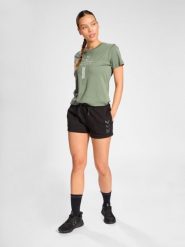 Damska graficzna koszulka bawełniana Hummel Active. Zielone topy sportowe damskie HUMMEL, na jesień, s, bez wzorów, z bawełny, bez ramiączek. Za 191.00 zł.