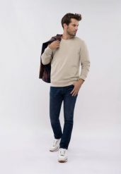 Gładka bluza B-ANDY. Brązowe bluzy bez kaptura męskie Volcano, m, z bawełny. Za 139.99 zł.