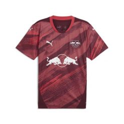 Męska koszulka wyjazdowa RB Leipzig 24/25 PUMA Dark Jasper Active Red. Czerwone t-shirty sportowe męskie Puma, m, bez ramiączek, do piłki nożnej. Za 398.95 zł.