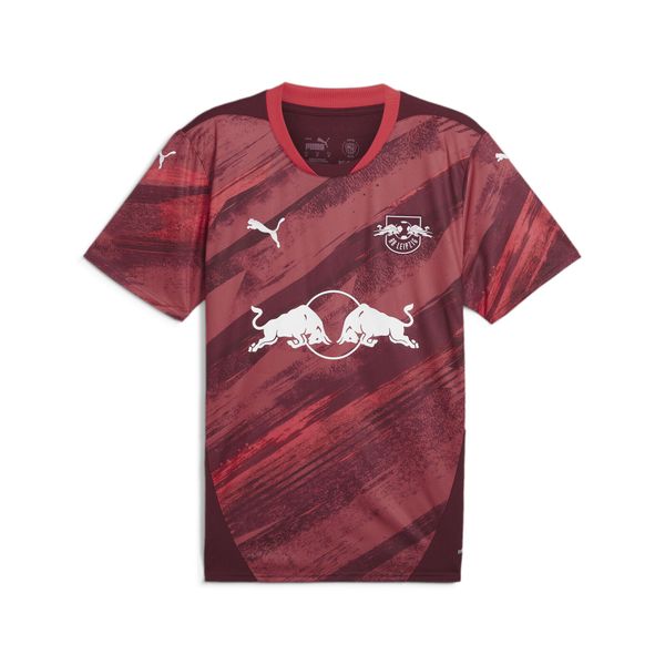 Męska koszulka wyjazdowa RB Leipzig 24/25 PUMA Dark Jasper Active Red. Czerwone t-shirty sportowe męskie Puma, m, bez ramiączek, do piłki nożnej. Za 400.30 zł.