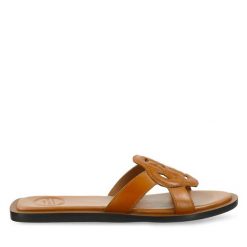 Klapki Gant. Brązowe klapki damskie Gant, bez wzorów, bez obcasa. Za 499.99 zł.