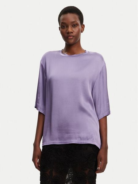 ViCOLO Bluzka TD0013 Fioletowy Relaxed Fit. Fioletowe bluzki damskie ViCOLO, m, bez wzorów, z wiskozy, bez ramiączek. Za 119.99 zł.