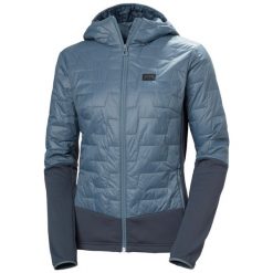 Hybridowa kurtka narciarska damska Helly Hansen Lifaloft. Niebieskie kurtki damskie Helly Hansen, bez wzorów, z tkaniny, bez kaptura, narciarskie. W wyprzedaży za 653.50 zł.