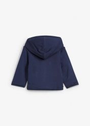 Bluza rozpinana, dwustronna, z kapturem. Niebieskie bluzy i bluzki niemowlęce bonprix, bez wzorów, bez ramiączek, z kapturem. Za 37.99 zł.