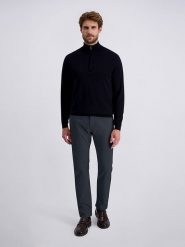 Pierre Cardin Spodnie sztruksowe "Laval" w kolorze granatowym rozmiar: W35/L30. Niebieskie spodnie materiałowe męskie Pierre Cardin, z aplikacjami, ze skóry, klasyczne. Za 178.79 zł.