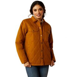 Wodoodporna kurtka jeździecka dla kobiet Ariat Grizzly Quilted Barn. Brązowe kurtki przeciwdeszczowe damskie Ariat, l, bez kaptura. Za 671.50 zł.