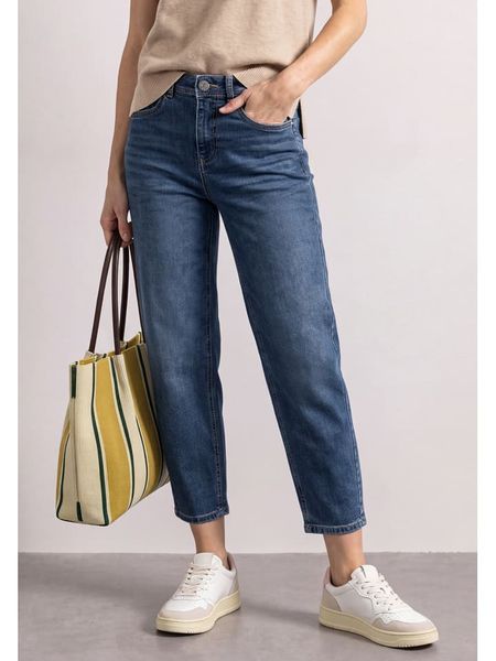 Street One Dżinsy - Barrel fit - w kolorze niebieskim rozmiar: W28/L28. Niebieskie jeansy damskie Street One, z podwyższonym stanem. Za 164.95 zł.