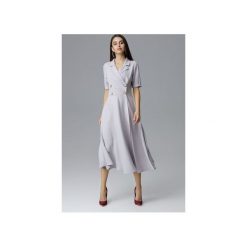 Sukienka M632zary. Szare sukienki damskie Figl, m, bez wzorów, bez kołnierzyka, bez ramiączek, rozkloszowane. Za 259.00 zł.