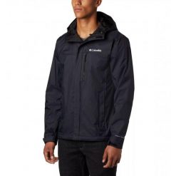 Kurtka uniwersalna męska Columbia Pouring Adventure. Czarne kurtki męskie Columbia, m, bez wzorów, klasyczne, z kapturem. Za 455.99 zł.