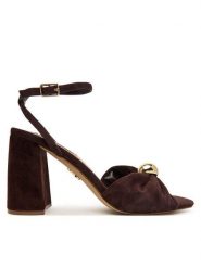 Steve Madden Sandały 11005242 Brązowy ciemny. Brązowe sandały damskie Steve Madden, bez wzorów, ze skóry, bez obcasa, na słupku. Za 519.99 zł.