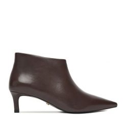 Botki GINO ROSSI. Brązowe botki damskie Gino Rossi, bez obcasa, na szpilce, bez zapięcia. Za 339.99 zł.