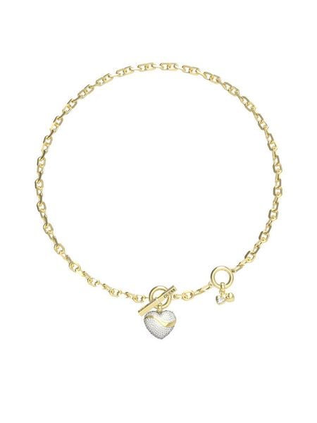 Guess Naszyjnik JUBN04 494JW Złoty. Żółte naszyjniki damskie Guess, ze stali. Za 379.99 zł.