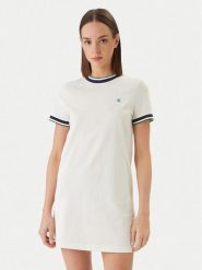 Calvin Klein Jeans Sukienka codzienna LV047F248G Biały Relaxed Fit. Białe sukienki damskie Calvin Klein Jeans, na co dzień, xl, bez wzorów, z bawełny, bez kołnierzyka, bez ramiączek, proste. Za 369.99 zł.