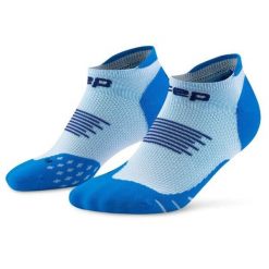 Męskie skarpety kompresyjne do biegania stopki sportowe Core Run. Niebieskie skarpetki męskie CEP, bez wzorów, z elastanu. Za 74.00 zł.