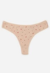 Beżowe Majtki Stringi z Bawełną w Kwiaty Calylia. Brązowe stringi damskie Born2be, l, bez wzorów, z bawełny. Za 5.99 zł.