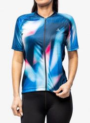 Koszulka na rower damska Schoffel Shirt Vertine. Niebieskie topy sportowe damskie Schöffel, na lato, l, bez wzorów, z materiału, bez ramiączek. Za 280.49 zł.