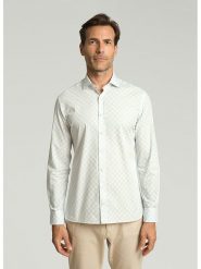 Hackett London Koszula "Daisy Mosaic" - Slim fit - w kolorze niebieskim rozmiar: L. Niebieskie koszule męskie Hackett London, l, bez wzorów, z bawełny, bez kołnierzyka, bez ramiączek. Za 249.76 zł.