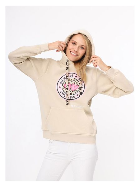 Zwillingsherz Bluza "Kelly" w kolorze jasnobrązowym rozmiar: S/M. Brązowe bluzy z kapturem damskie Zwillingsherz, m, z bawełny. Za 174.43 zł.