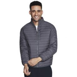 Kurtka sportowa męska GO Shield Altitude Reversible Jacket. Szare kurtki treningowe męskie Skechers, m, bez wzorów, z poliesteru, trekkingowe. Za 399.99 zł.
