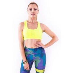 Stanik do biegania damski 2skin LUMINES FLUO. Żółte biustonosze sportowe damskie 2SkIN, bez wzorów, z elastanu. Za 75.00 zł.
