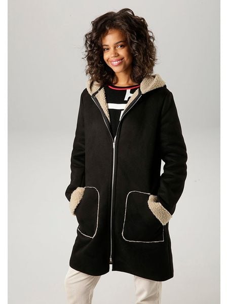 Aniston Płaszcz przejściowy w kolorze czarnym rozmiar: 36. Czarne płaszcze damskie Aniston, bez wzorów. Za 131.43 zł.