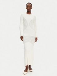 PINKO Sukienka dzianinowa Vettore Abito 104631 A2E6 Z09 Écru Slim Fit. Sukienki damskie Pinko, m, bez wzorów, z dzianiny, bez kołnierzyka, bez ramiączek. Za 1,779.00 zł.