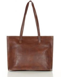 Shopperka skórzana MARCO MAZZINI brązowa 420b. Brązowe shopper bag damskie bez wzorów, ze skóry, duże, bez dodatków. Za 474.05 zł.