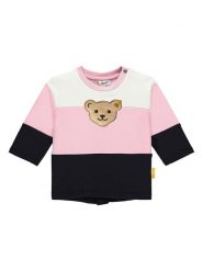 Steiff Bluza w kolorze jasnoróżowo-czarnym rozmiar: 56. Czarne bluzy i bluzki niemowlęce Steiff, bez wzorów, bez ramiączek, bez kaptura. Za 48.28 zł.