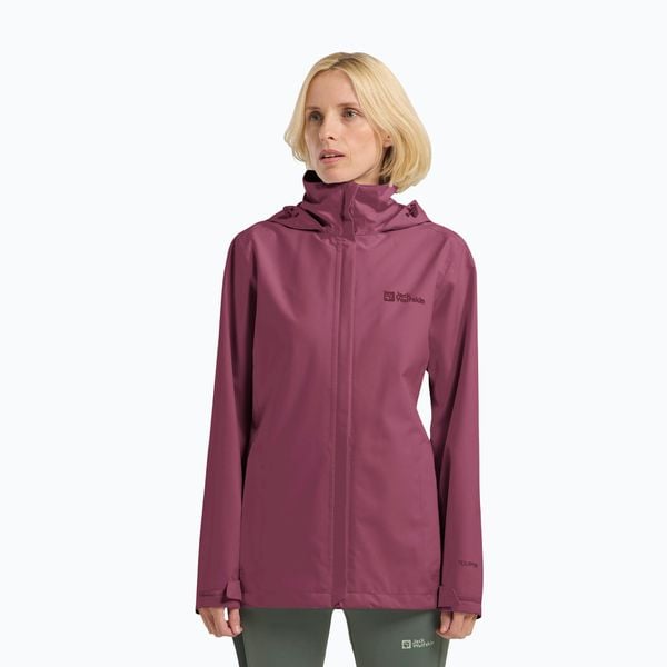 Kurtka przeciwdeszczowa damska Jack Wolfskin Trailtime 2L. Czerwone kurtki damskie Jack Wolfskin, l, bez wzorów, bez kaptura. Za 479.99 zł.
