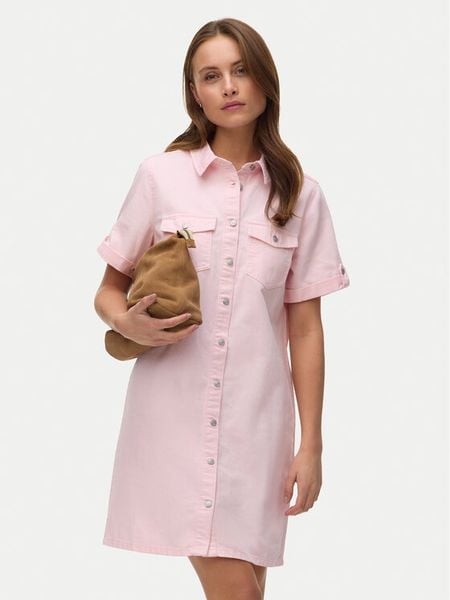 Vero Moda Sukienka jeansowa Jennie 10309665 Różowy Regular Fit. Czerwone sukienki damskie Vero Moda, s, bez wzorów, z bawełny, bez kołnierzyka, bez ramiączek. Za 189.99 zł.