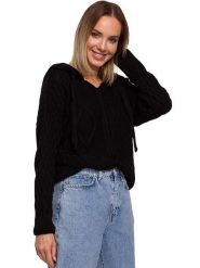 Made of emotion Bluza w kolorze czarnym rozmiar: S/M. Czarne bluzy z kapturem damskie Made Of Emotion, m, ze splotem. Za 189.29 zł.