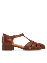 Pikolinos Sandały W7D-1835 Brązowy. Brązowe sandały damskie Pikolinos, bez wzorów, ze skóry, bez obcasa, na słupku. Za 569.99 zł.