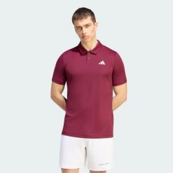 Koszulka Club Tennis Polo. Czerwone koszulki polo męskie Adidas, l, bez wzorów, z dzianiny, bez ramiączek. Za 179.00 zł.